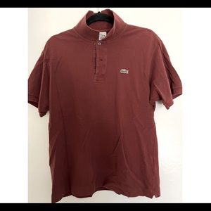 Lacoste - Short sleeve polo size 5 Medium, red/brown